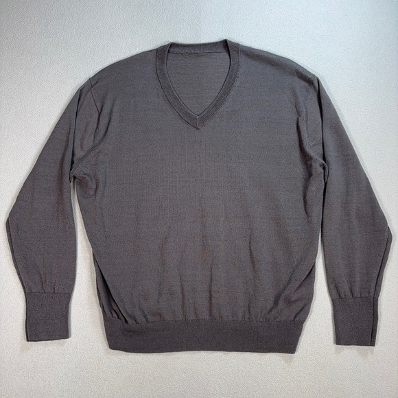 Muji Sweaters - Muji True Hemp Blend Sweater‎ Women's L Gray V-Neck Lightweight BA1OH24S